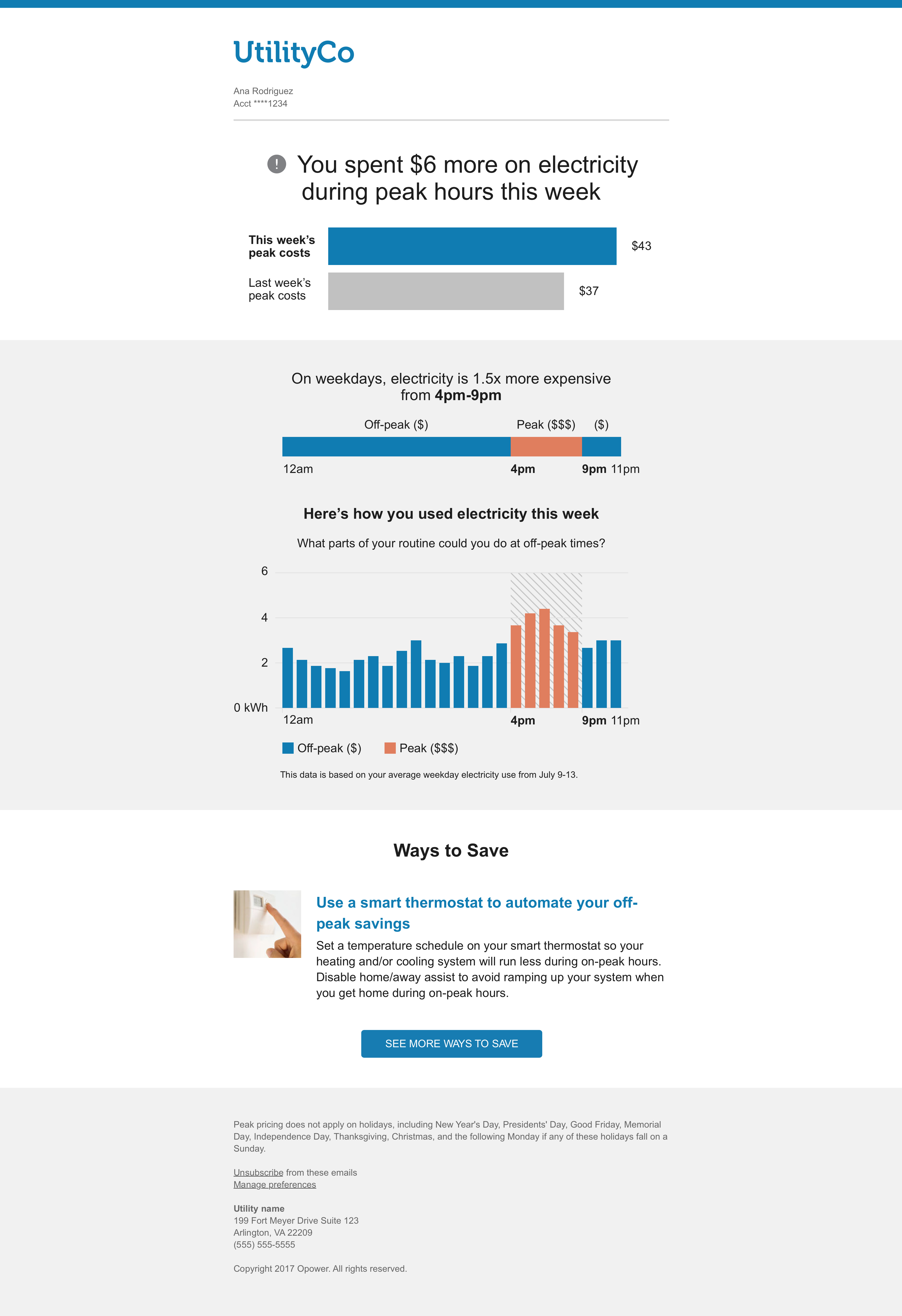 Weekly update email design