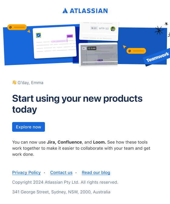 Teamwork Collection Onboarding email
